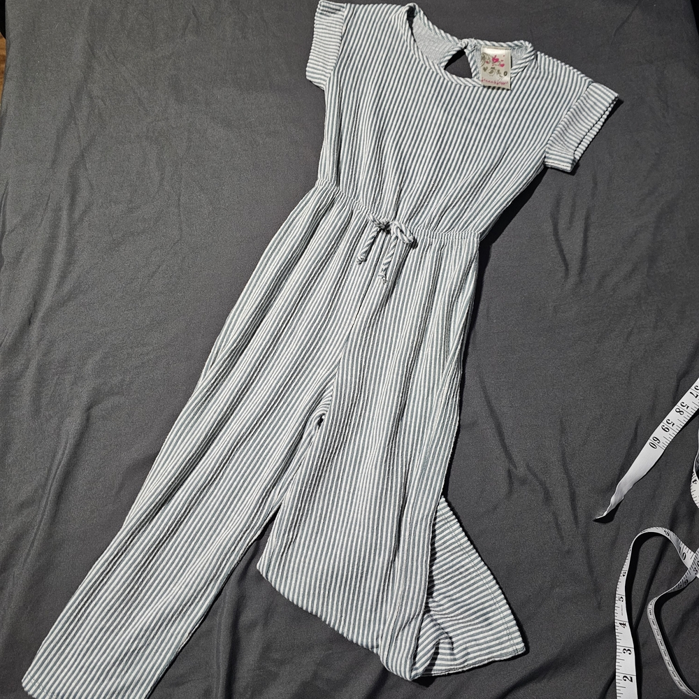⭐️Jenna & Jessie Striped Jumpsuit in Light Blue and White